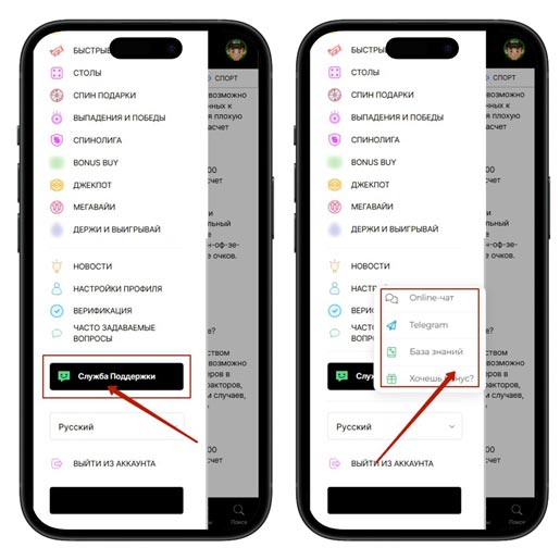 Методы обращения в саппорт